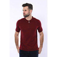 Plain Claret Red Polo Knitted T-Shirt for Men | Claret Red