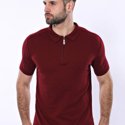 Plain Claret Red Polo Knitted T-Shirt for Men | Claret Red