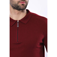 Plain Claret Red Polo Knitted T-Shirt for Men | Claret Red